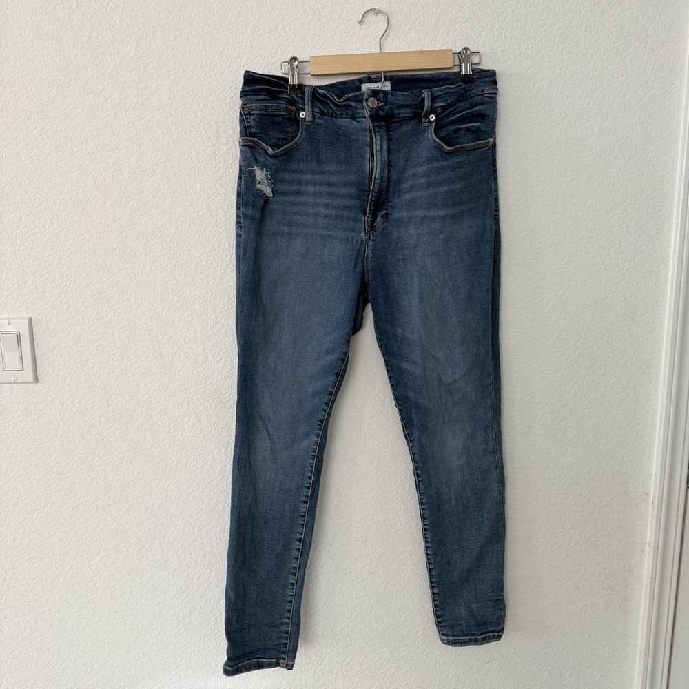 Good American- Good Waist High Rise Jeans in Indigo402- 14-32